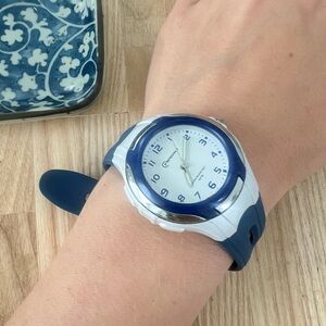 Mingrui Blue and white Sport Watch NEW BATTERY